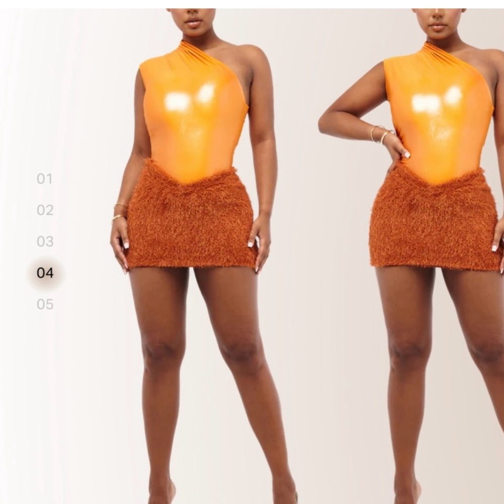 Vibrant Orange One-Shoulder set